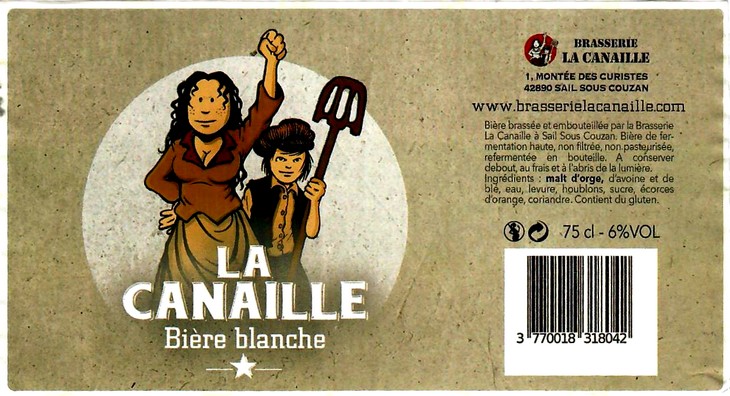 etiquette BRASSERIE LA CANAILLE 38