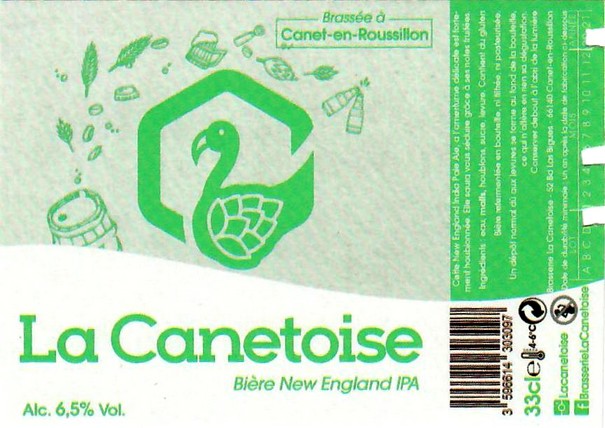 etiquette BRASSERIE LA CANETOISE 06