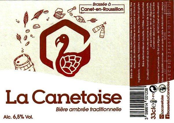 etiquette BRASSERIE LA CANETOISE 07