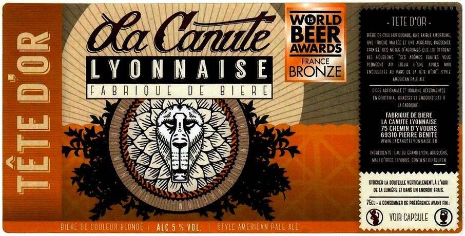 etiquette BRASSERIE LA CANUTE LYONNAISE 06