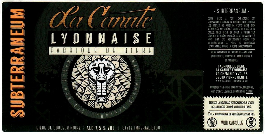 etiquette BRASSERIE LA CANUTE LYONNAISE 10