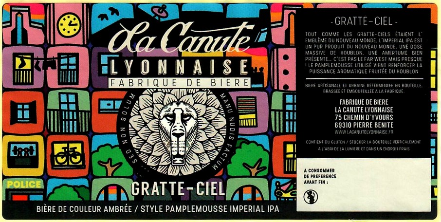 etiquette BRASSERIE LA CANUTE LYONNAISE 12