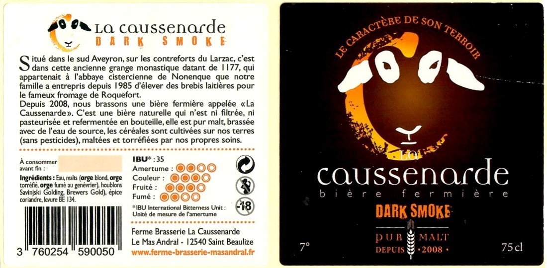 Etiquette BRASSERIE LA CAUSSENARDE 14