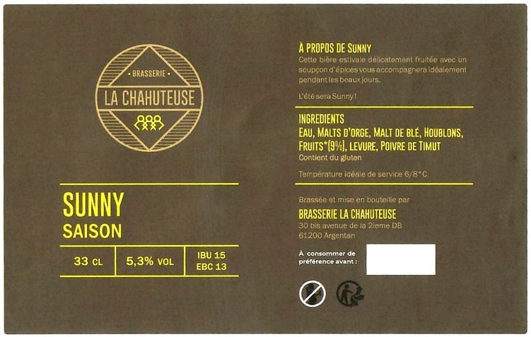 Etiquette BRASSERIE LA CHAHUTEUSE 02