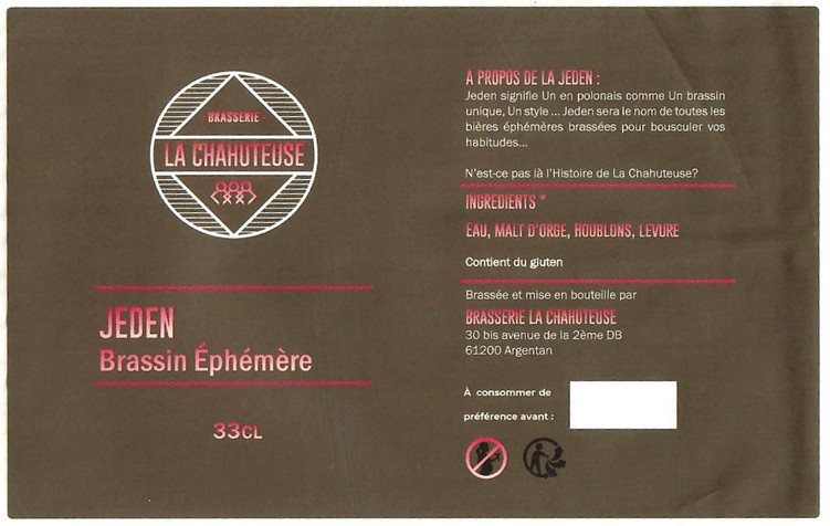 Etiquette BRASSERIE LA CHAHUTEUSE 06