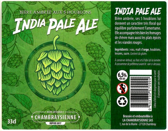 Etiquette BRASSERIE LA CHAMBRAYSIENNE 17