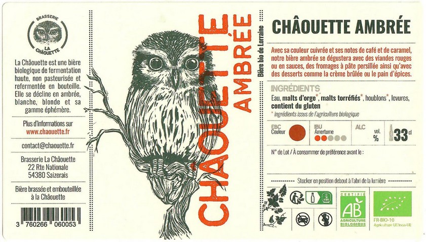 Etiquette BRASSERIE LA CHAOUETTE 34