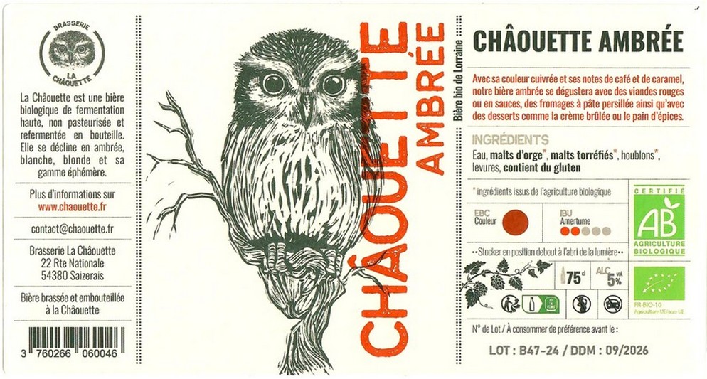 Etiquette BRASSERIE LA CHAOUETTE 39