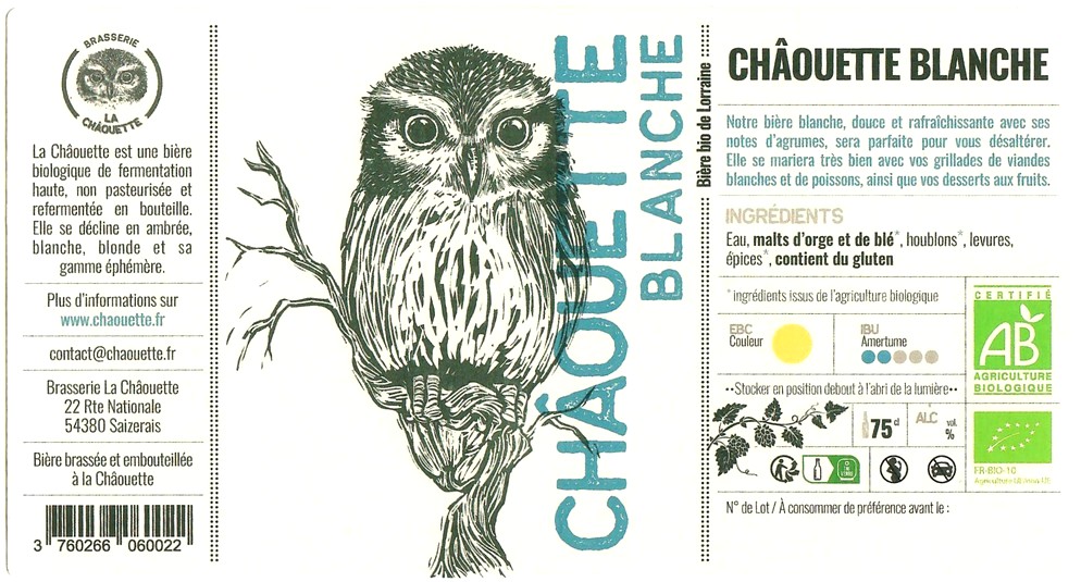 Etiquette BRASSERIE LA CHAOUETTE 40