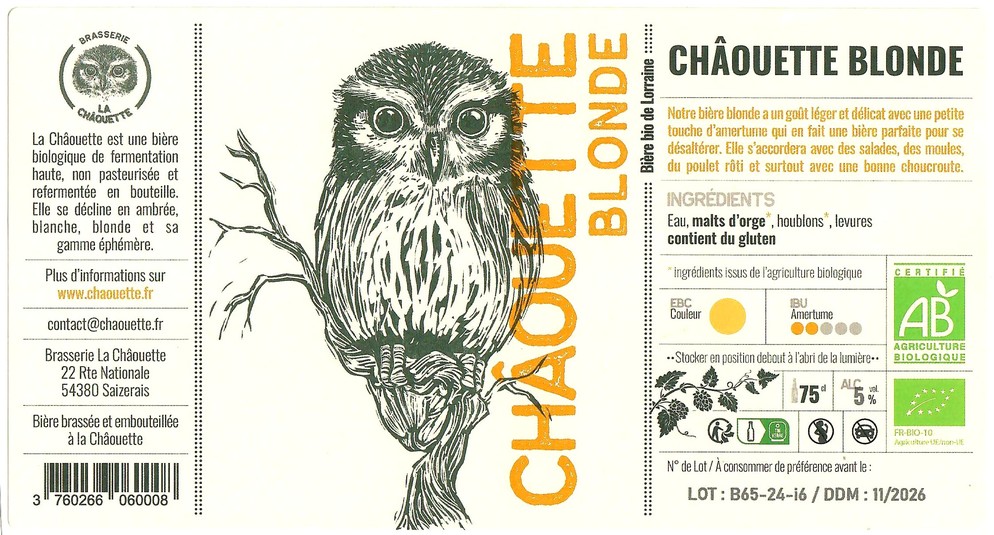 Etiquette BRASSERIE LA CHAOUETTE 41
