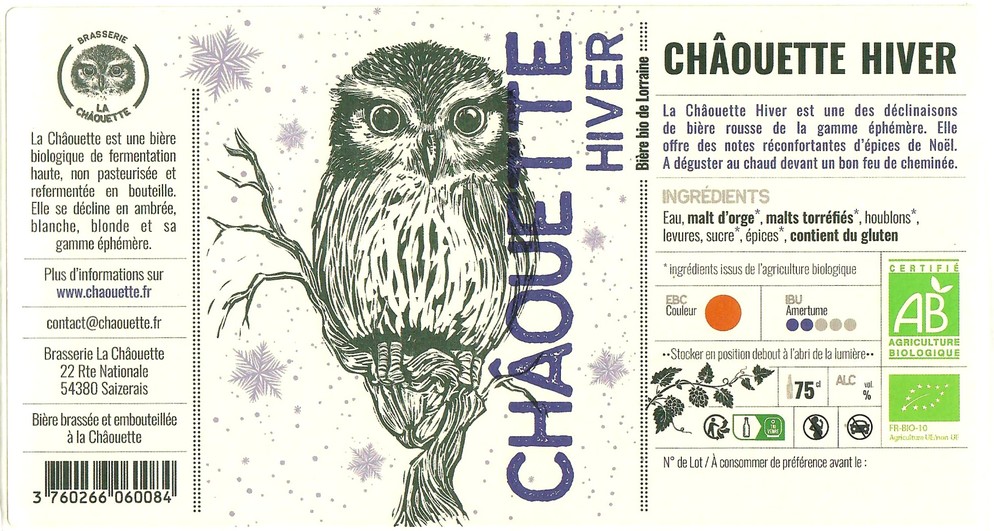 Etiquette BRASSERIE LA CHAOUETTE 43