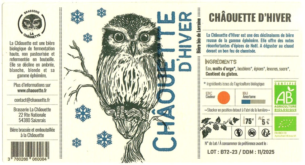 Etiquette BRASSERIE LA CHAOUETTE 45