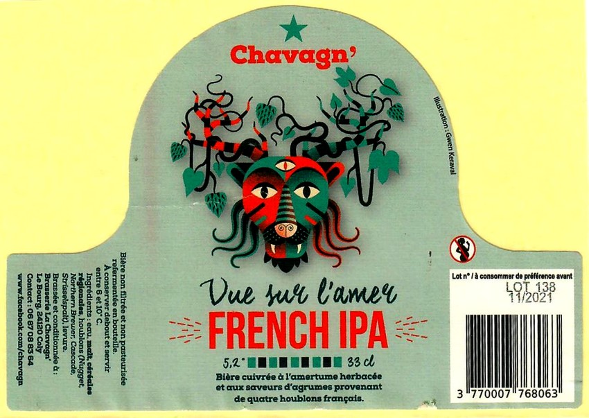 Etiquette BRASSERIE LA CHAVAGN 11