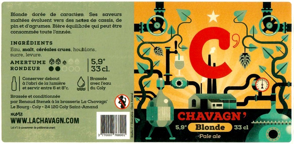 Etiquette BRASSERIE LA CHAVAGN 15