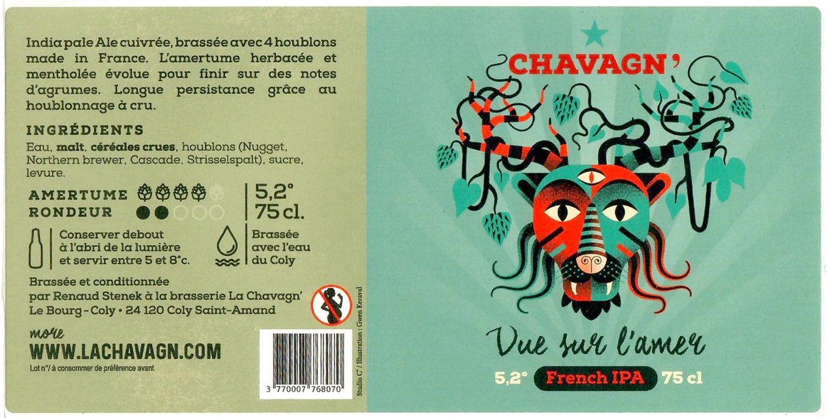 Etiquette BRASSERIE LA CHAVAGN 18