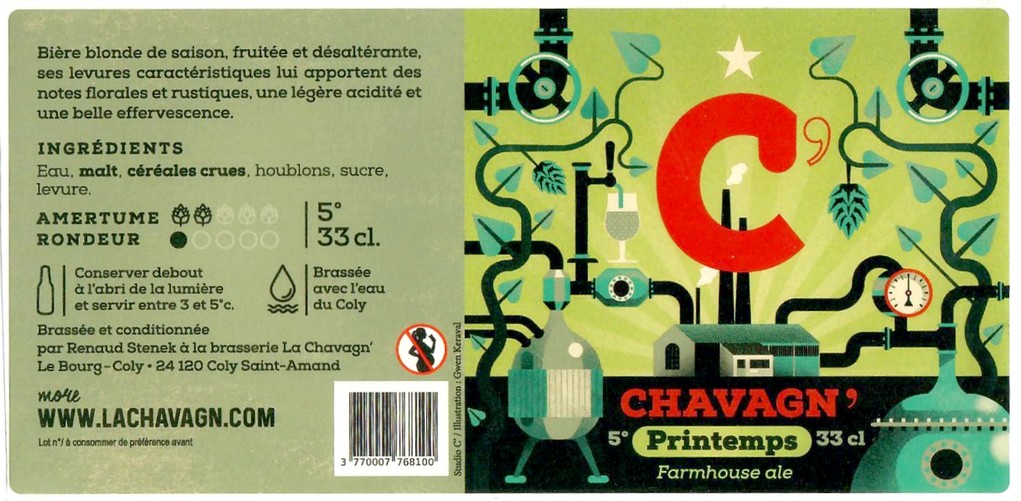 Etiquette BRASSERIE LA CHAVAGN 19