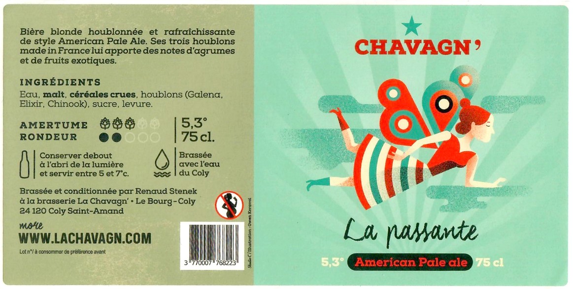 Etiquette BRASSERIE LA CHAVAGN 22