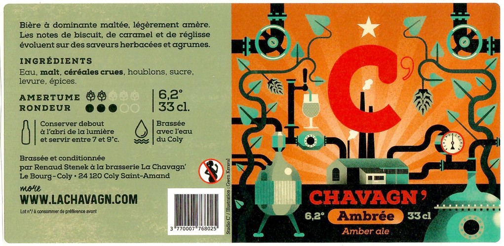 Etiquette BRASSERIE LA CHAVAGN 23