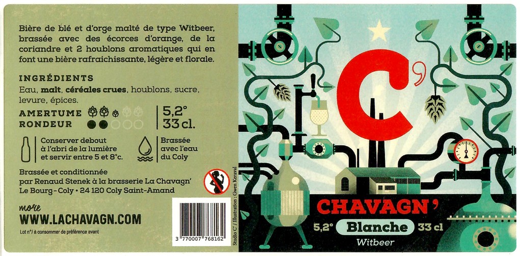 Etiquette BRASSERIE LA CHAVAGN 24