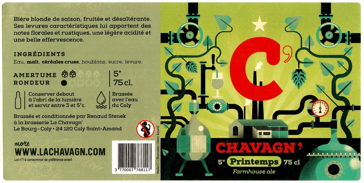 Etiquette BRASSERIE LA CHAVAGN 25