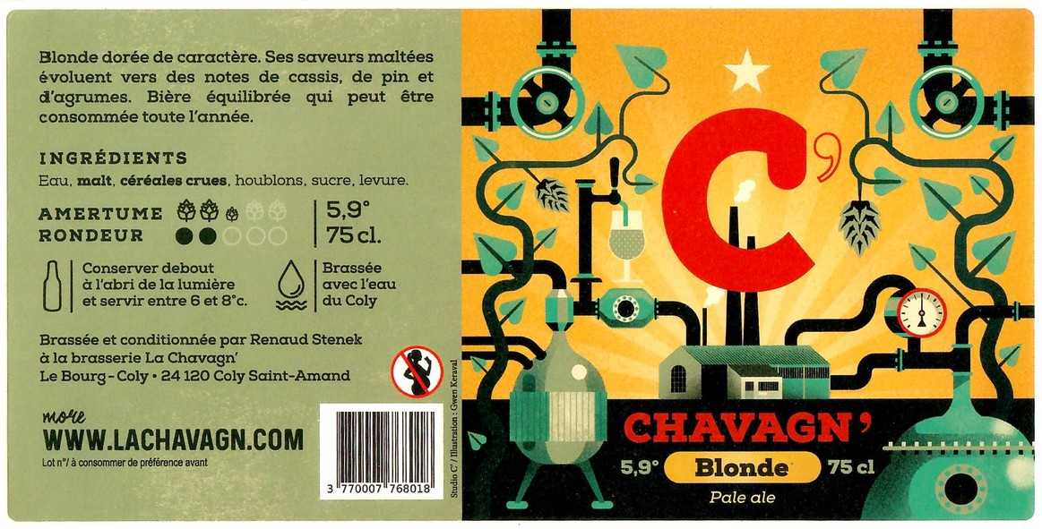 Etiquette BRASSERIE LA CHAVAGN 28