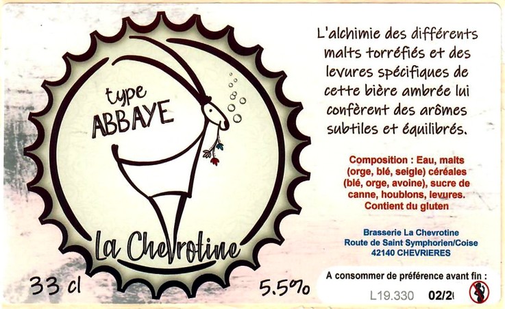 etiquette BRASSERIE LA CHEVROTINE 02