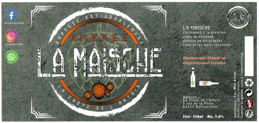 Etiquette BRASSERIE LA CHOPE DE L'ARTOIS 02