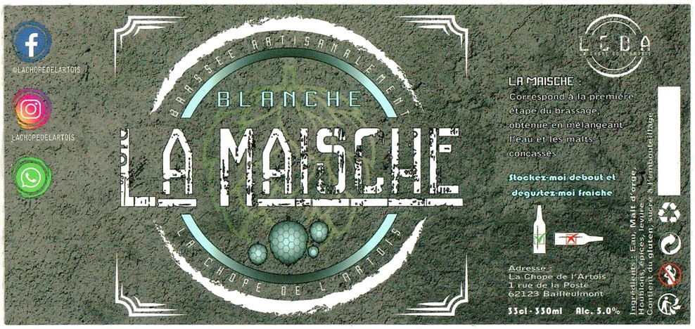 Etiquette BRASSERIE LA CHOPE DE L'ARTOIS 04