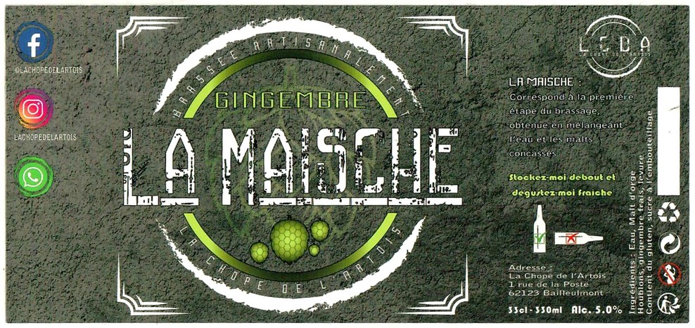 Etiquette BRASSERIE LA CHOPE DE L'ARTOIS 05