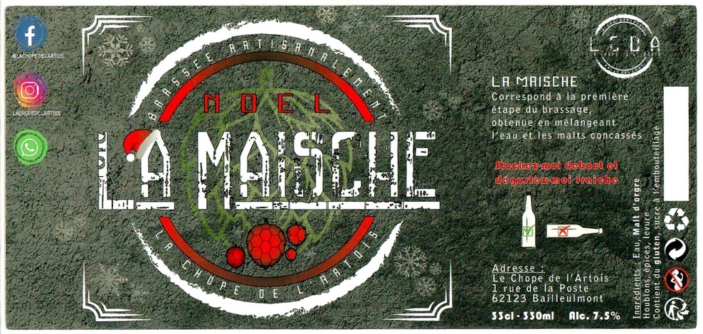 Etiquette BRASSERIE LA CHOPE DE L'ARTOIS 08