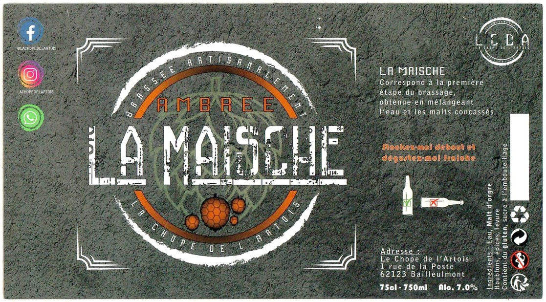 Etiquette BRASSERIE LA CHOPE DE L'ARTOIS 09