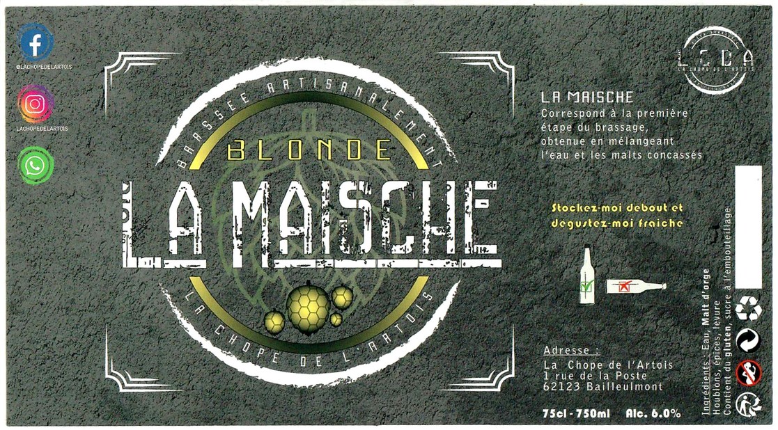 Etiquette BRASSERIE LA CHOPE DE L'ARTOIS 10