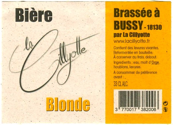 etiquette BRASSERIE LA CILLYOTE 07