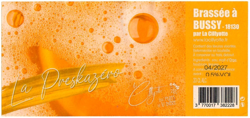 Etiquette BRASSERIE LA CILLYOTE 24