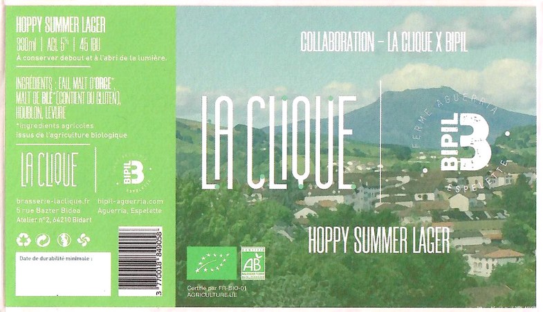 Etiquette BRASSERIE LA CLIQUE 06