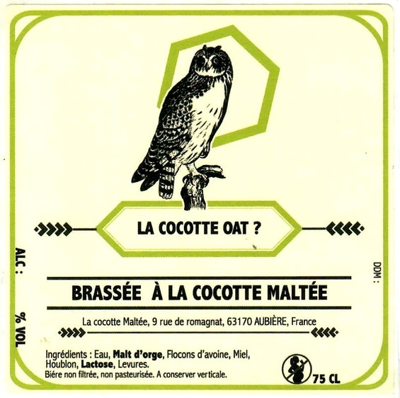 etiquette BRASSERIE LA COCOTTE MALTEE 02