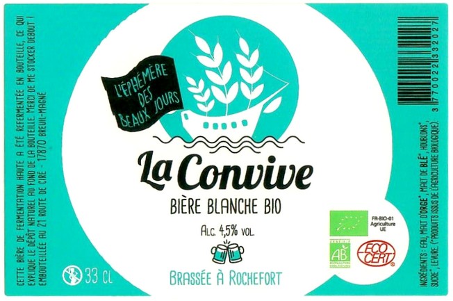 Etiquette BRASSERIE LA CONVIVE 01