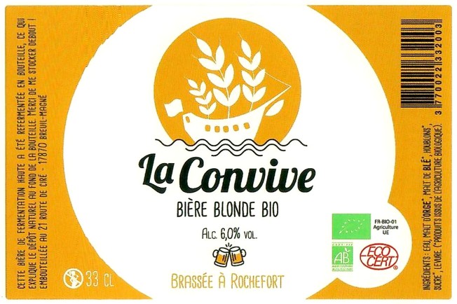 Etiquette BRASSERIE LA CONVIVE 03