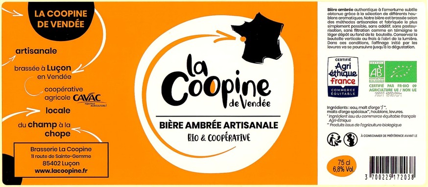 Etiquette BRASSERIE LA COOPINE 01