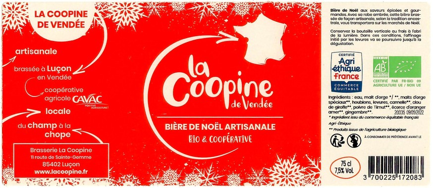 Etiquette BRASSERIE LA COOPINE 04