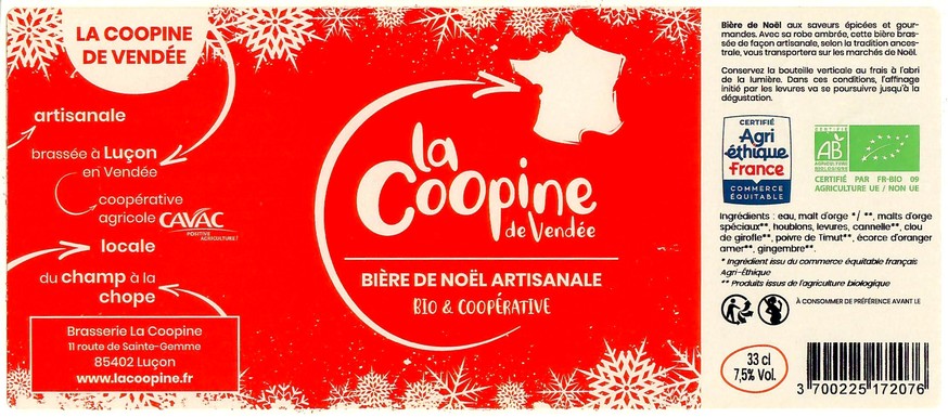 Etiquette BRASSERIE LA COOPINE 08