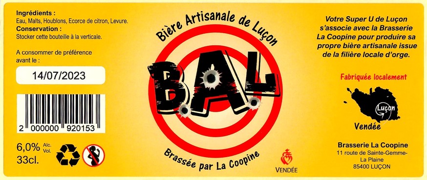 Etiquette BRASSERIE LA COOPINE 10