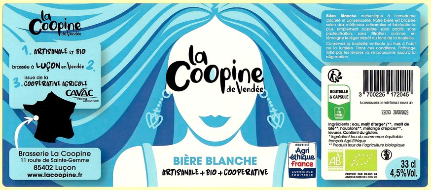 Etiquette BRASSERIE LA COOPINE 14