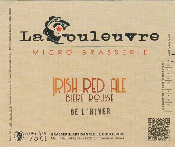 Etiquette BRASSERIE LA COULEUVRE 02