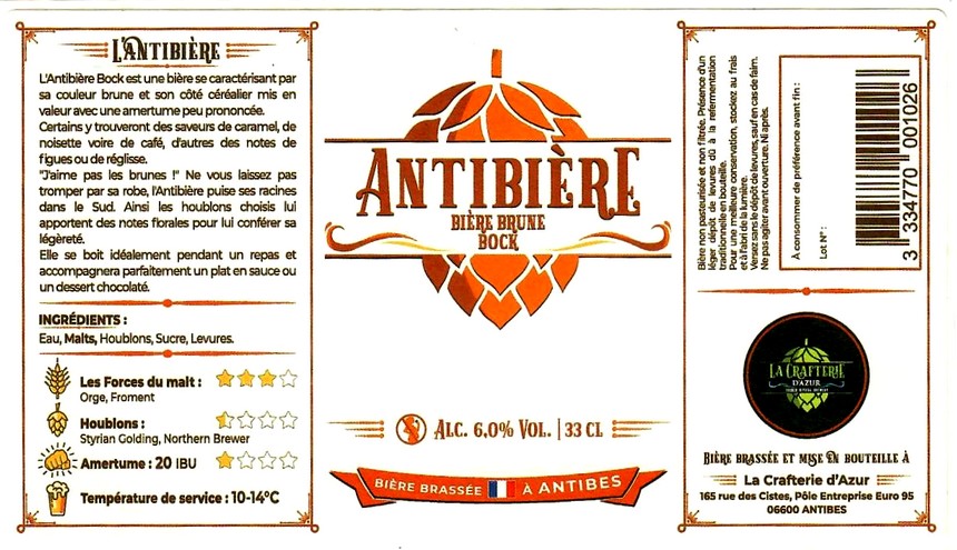 etiquette BRASSERIE LA CRAFTERIE D'AZUR 03