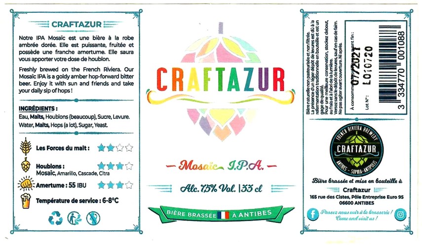 etiquette BRASSERIE LA CRAFTERIE D'AZUR 05