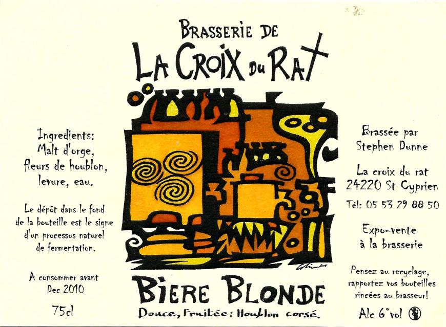 etiquette BRASSERIE LA CROIX DU RAT 01