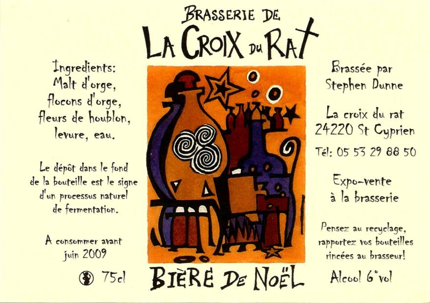 etiquette BRASSERIE LA CROIX DU RAT 06