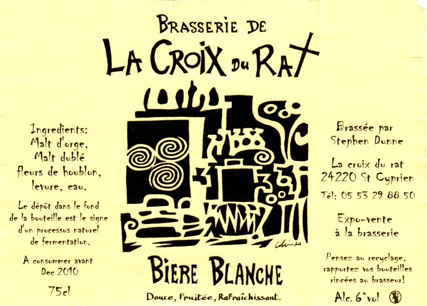 etiquette BRASSERIE LA CROIX DU RAT 20