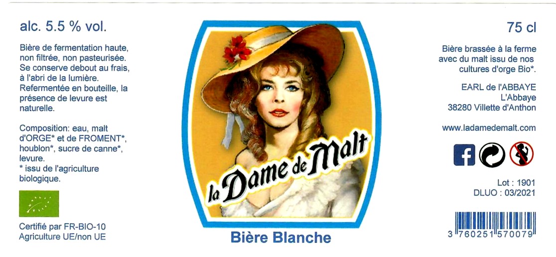 etiquette BRASSERIE LA DAME DE MALT 06